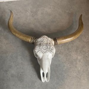 Faux decorative cow skull